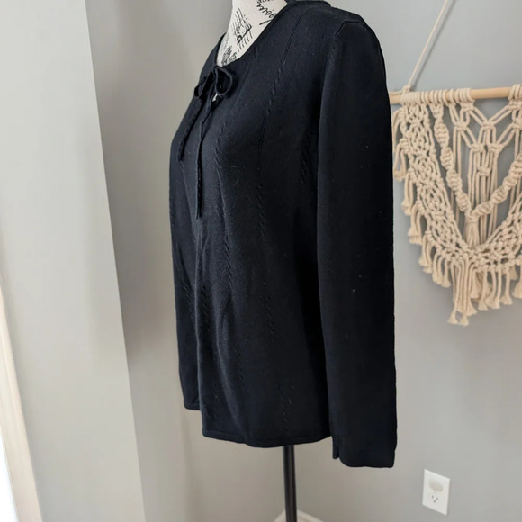Natural Reflections Elegant Black Sweater Blouse - Picture 4 of 5
